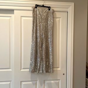 Banana Republic wide leg sequin pants - light pink size M.  NWT